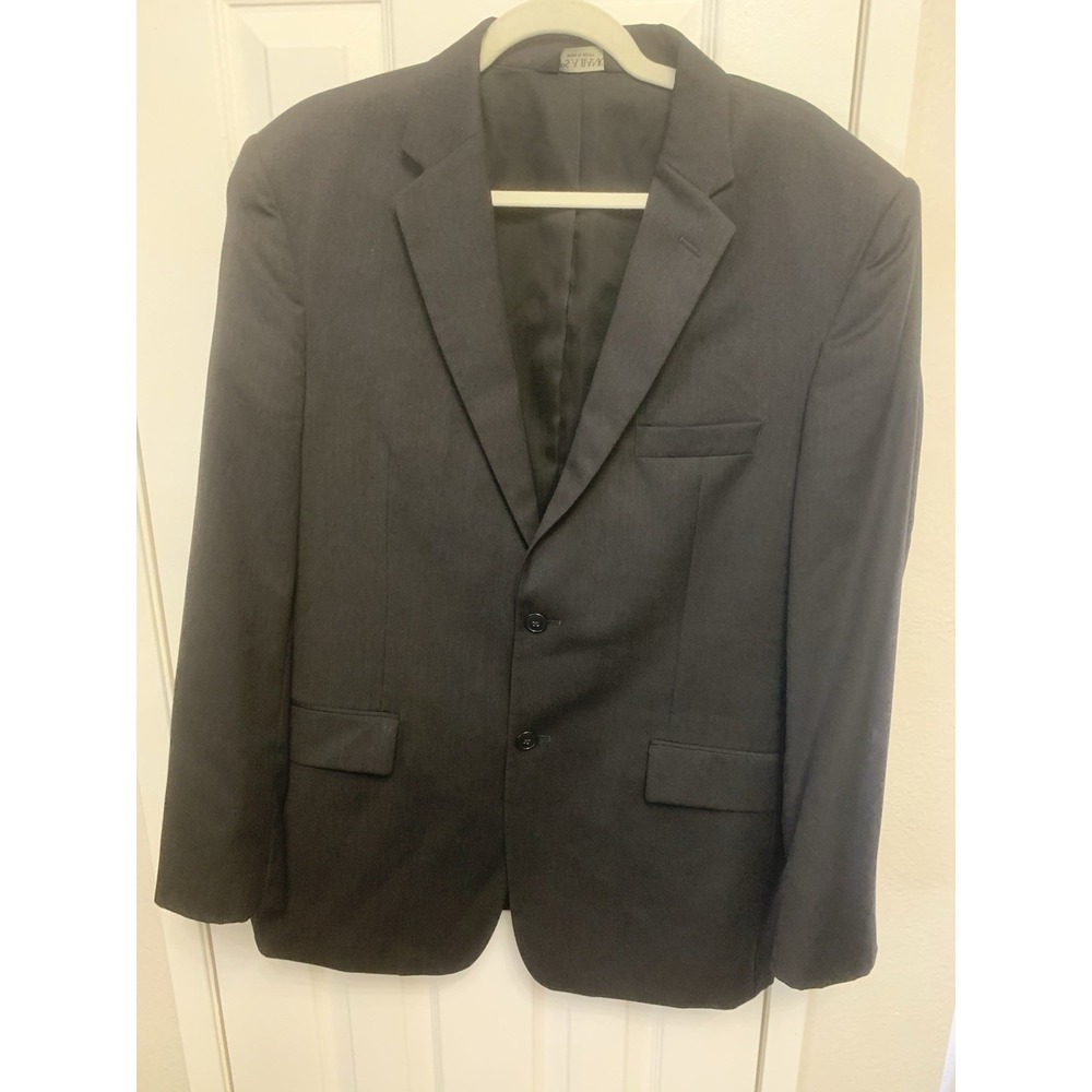 Jos A Bank Blazer Traveler Collection Tailored Fit 100% Wool Gray 42 R